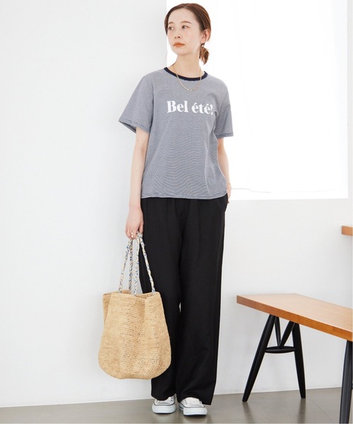SLOBE IENA(スローブイエナ)の「《追加》Bel ete ロゴTシャツ(Tシャツ/カットソー・レディース・ホワイト/サックスブルー/ネイビー・FREE)」の10枚目の写真