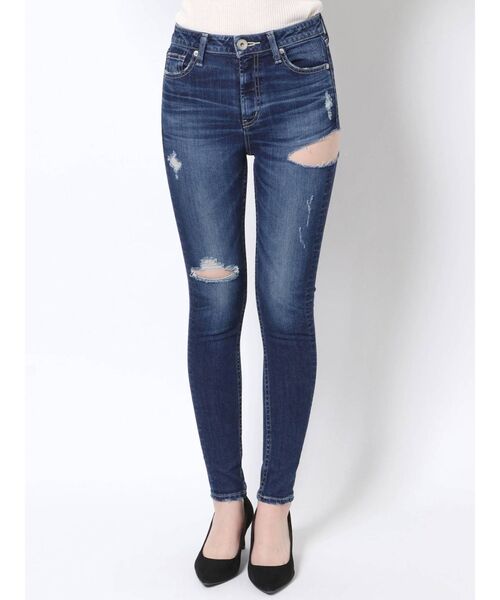 GYDA(ジェイダ)の「ミドルウエスト SIDE RIPPED スキニーデニムパンツ(デニムパンツ・レディース・インディゴブルー/ブルー・SMALL/MEDIUM/X-SMALL)」の8枚目の写真