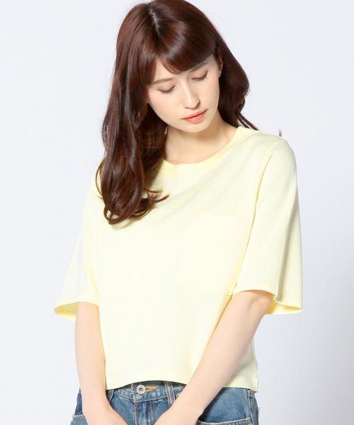 Another Edition(アナザーエディション)の「ショートTシャツ/AEBC SHORT T(Tシャツ/カットソー・レディース・ホワイト/グレー/ネイビー/イエロー/オリーブ・フリー)」の1枚目の写真