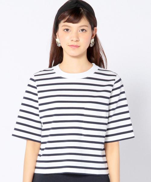 Another Edition(アナザーエディション)の「ショートTシャツ/AEBC SHORT T(Tシャツ/カットソー・レディース・ホワイト/グレー/ネイビー/イエロー/オリーブ・フリー)」の16枚目の写真