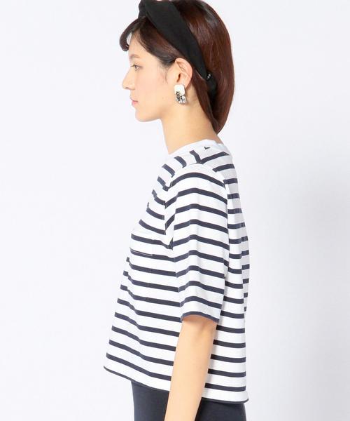 Another Edition(アナザーエディション)の「ショートTシャツ/AEBC SHORT T(Tシャツ/カットソー・レディース・ホワイト/グレー/ネイビー/イエロー/オリーブ・フリー)」の9枚目の写真