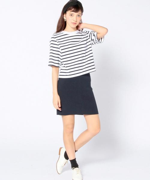 Another Edition(アナザーエディション)の「ショートTシャツ/AEBC SHORT T(Tシャツ/カットソー・レディース・ホワイト/グレー/ネイビー/イエロー/オリーブ・フリー)」の10枚目の写真