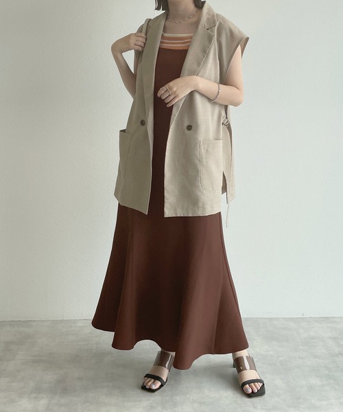 w closet（ダブルクローゼット）の「【2WAY】マーメイドジャンパースカート（ジャンパースカート・レディース・ブラック/ブラウン/アイボリー/ブラウン系その他・FREE）」の8枚目の写真