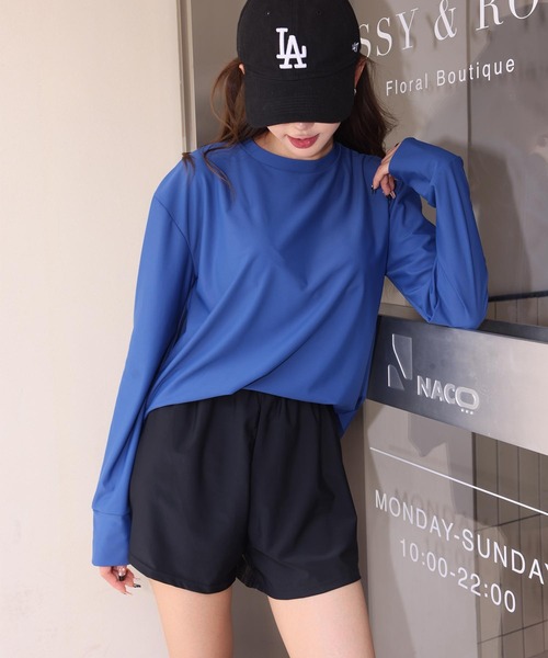 OSYAREVO（オシャレボ）の「水着 レディース 体型カバー ラッシュガード 紫外線カット率 99％以上 UPF50+ uvカット フィットネス 水陸両用 体型カバー ビキニ セット セットアップ レディース（水着・レディース・セージグリーン/カーキオリーブ/ベージュ系その他/グレイッシュベージュ/ブラック×ベージュ/ブラック×カーキ/スモーキーグリーン系/ベージュ系その他2/ブラック系その他/ブルー系その他/ブルー系その他2/グレー系その他・MEDIUM/X-LARGE/LARGE）」の11枚目の写真