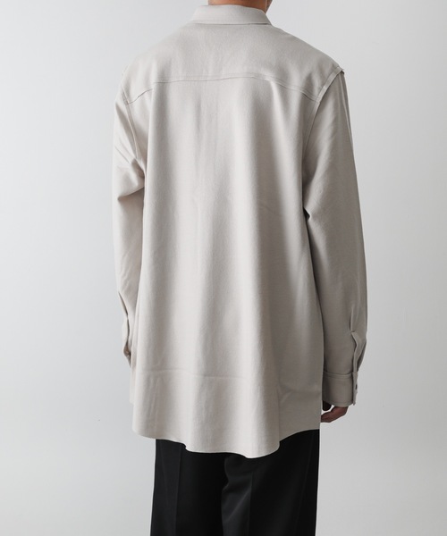 ATTACHMENT(アタッチメント)の「ウール・シルク インターロック カットオフ シャツ / WO / SI INTERLOCK CUT OFF SHIRT(シャツ/ブラウス・メンズ・ダークグレー/グレー系その他/ライトベージュ・2/1/3)」の8枚目の写真