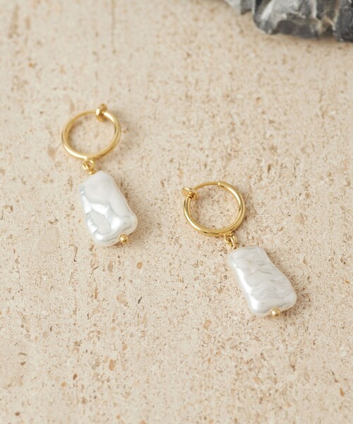 CITEN(シテン)の「<CITEN>フェイクバロックパール ノンホールピアス イヤリング(イヤリング・レディース・ゴールド・FREE)」の1枚目の写真