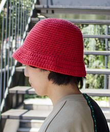 GLOSTER | 【GLOSTER/グロスター】HAND KNIT HAT クロシェ かぎ編み バケットハット(ハット)