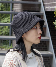 GLOSTER | 【GLOSTER/グロスター】HAND KNIT HAT クロシェ かぎ編み バケットハット(ハット)