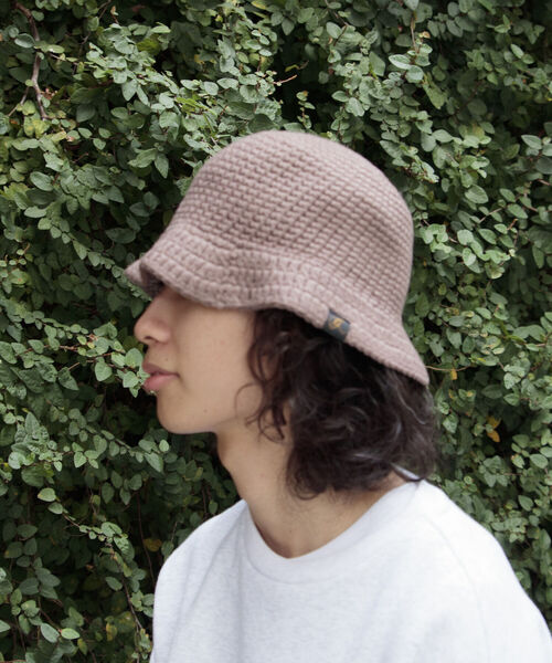 GLOSTER（グロスター）の「【GLOSTER/グロスター】HAND KNIT HAT クロシェ かぎ編み バケットハット（ハット・メンズ・ブラック/レッド/アイボリー/ベージュ・FREE）」の8枚目の写真