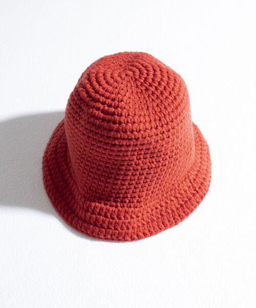 GLOSTER（グロスター）の「【GLOSTER/グロスター】HAND KNIT HAT クロシェ かぎ編み バケットハット（ハット・メンズ・ブラック/レッド/アイボリー/ベージュ・FREE）」の12枚目の写真