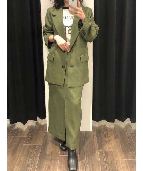 MOUSSY（マウジー）の「2 BUTTON SINGLE ジャケット（テーラードジャケット・レディース・カーキ/ベージュ・1/2）」の18枚目の写真