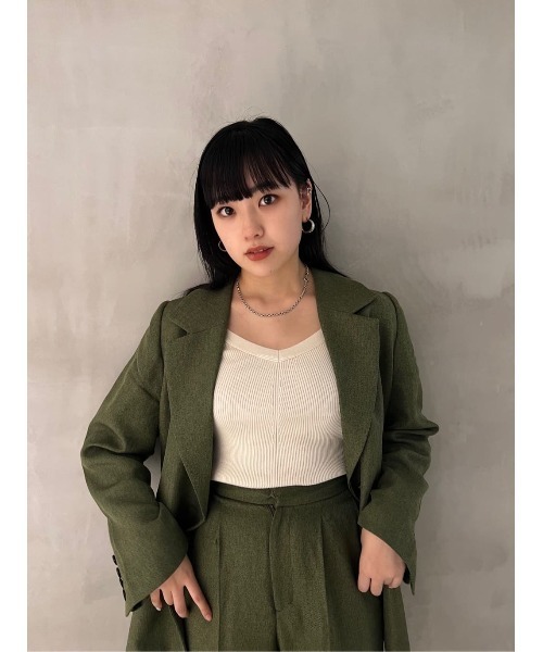 MOUSSY（マウジー）の「2 BUTTON SINGLE ジャケット（テーラードジャケット・レディース・カーキ/ベージュ・1/2）」の20枚目の写真