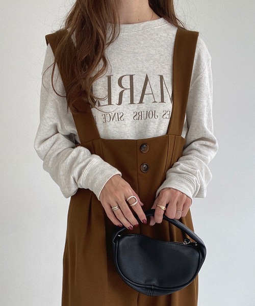 JUNOAH（ジュノア）の「タックサロペット（サロペット/オーバーオール・レディース・ブラック/モカ/グレイッシュベージュ/キャメル/ブラウン/ライトグレー/チャコール・MEDIUM/LARGE/X-LARGE/SMALL）」の16枚目の写真