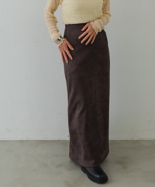 Shelly island（シェリーアイランド）の「エコスウェードタイトスカート（スカート・レディース・ブラック/パープル/ブラウン・M）」の10枚目の写真