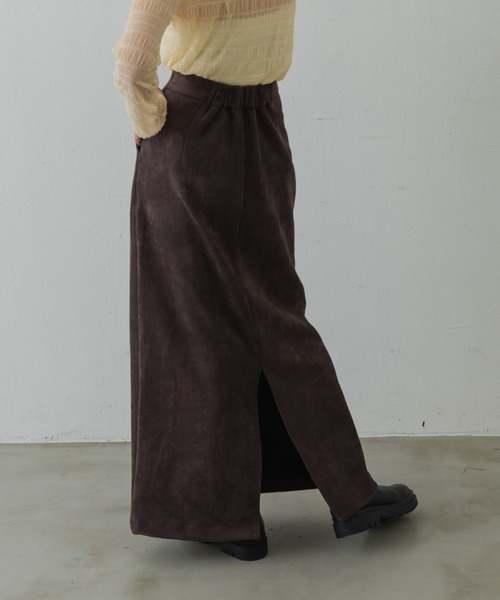 Shelly island（シェリーアイランド）の「エコスウェードタイトスカート（スカート・レディース・ブラック/パープル/ブラウン・M）」の11枚目の写真