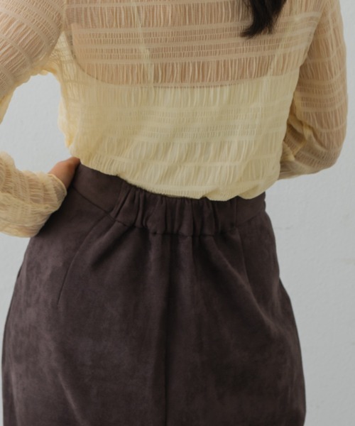 Shelly island（シェリーアイランド）の「エコスウェードタイトスカート（スカート・レディース・ブラック/パープル/ブラウン・M）」の13枚目の写真