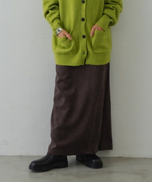 Shelly island（シェリーアイランド）の「エコスウェードタイトスカート（スカート・レディース・ブラック/パープル/ブラウン・M）」の9枚目の写真