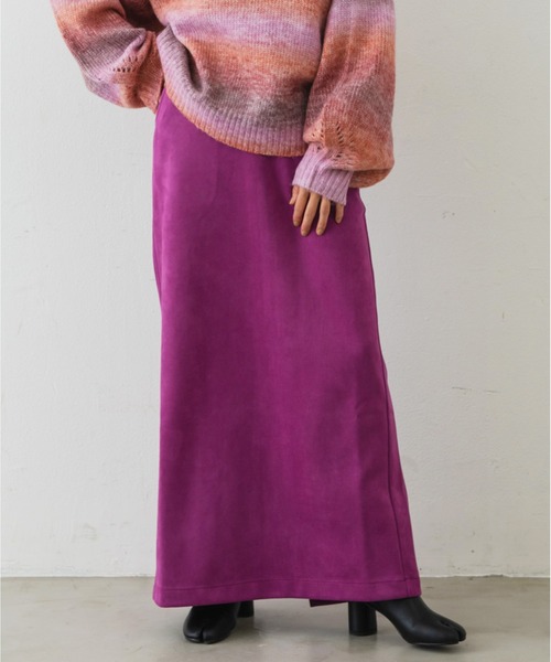 Shelly island（シェリーアイランド）の「エコスウェードタイトスカート（スカート・レディース・ブラック/パープル/ブラウン・M）」の16枚目の写真