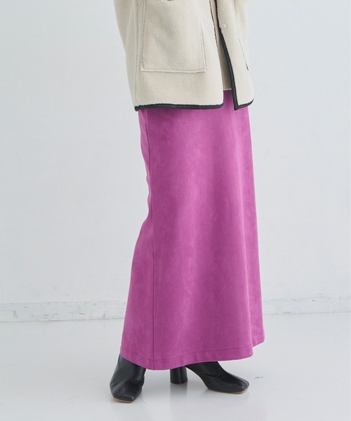 Shelly island（シェリーアイランド）の「エコスウェードタイトスカート（スカート・レディース・ブラック/パープル/ブラウン・M）」の22枚目の写真