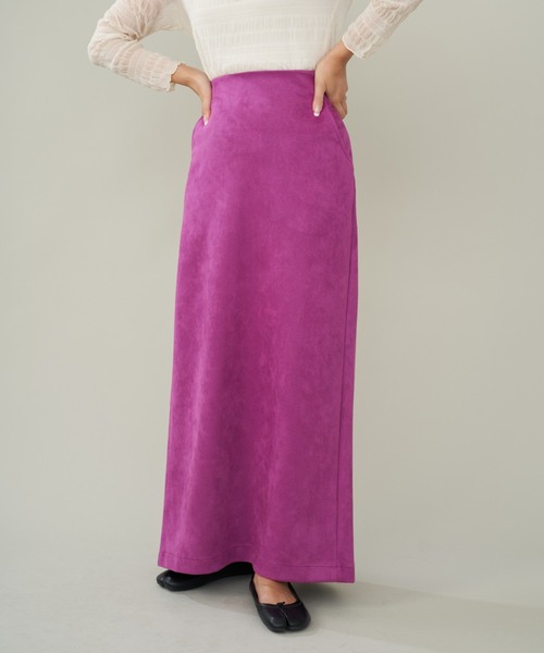 Shelly island（シェリーアイランド）の「エコスウェードタイトスカート（スカート・レディース・ブラック/パープル/ブラウン・M）」の21枚目の写真