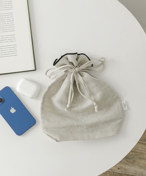 DOORS LIVING PRODUCTS コットンリネンライン巾着M（ポーチ）｜URBAN