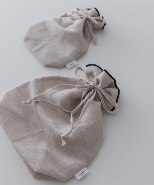 URBAN RESEARCH DOORS（アーバンリサーチドアーズ）の「DOORS LIVING PRODUCTS　コットンリネンライン巾着M（ポーチ・レディース・ブラック・MEDIUM）」の16枚目の写真