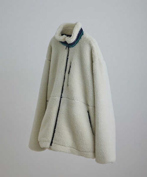 JUNRED（ジュンレッド）の「ボアフリーススタンドブルゾン（ブルゾン・メンズ・ブラック/ベージュ/オフホワイト・S/M/L）」の2枚目の写真