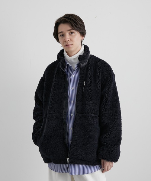 JUNRED（ジュンレッド）の「ボアフリーススタンドブルゾン（ブルゾン・メンズ・ブラック/ベージュ/オフホワイト・S/M/L）」の5枚目の写真