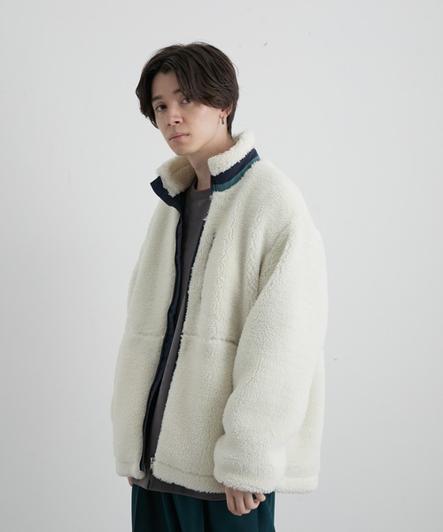 JUNRED（ジュンレッド）の「ボアフリーススタンドブルゾン（ブルゾン・メンズ・ブラック/ベージュ/オフホワイト・S/M/L）」の6枚目の写真