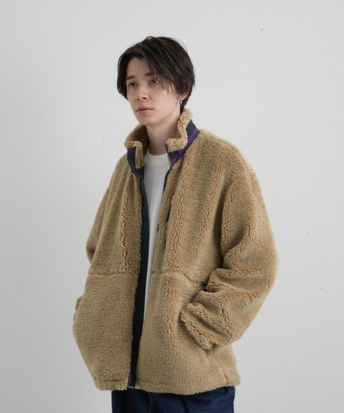 JUNRED（ジュンレッド）の「ボアフリーススタンドブルゾン（ブルゾン・メンズ・ブラック/ベージュ/オフホワイト・S/M/L）」の8枚目の写真