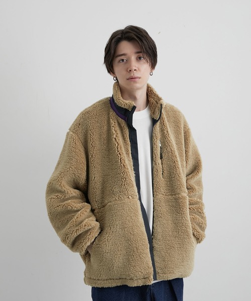 JUNRED（ジュンレッド）の「ボアフリーススタンドブルゾン（ブルゾン・メンズ・ブラック/ベージュ/オフホワイト・S/M/L）」の9枚目の写真