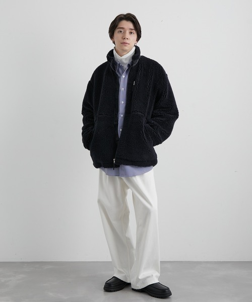 JUNRED（ジュンレッド）の「ボアフリーススタンドブルゾン（ブルゾン・メンズ・ブラック/ベージュ/オフホワイト・S/M/L）」の11枚目の写真