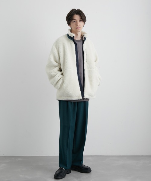 JUNRED（ジュンレッド）の「ボアフリーススタンドブルゾン（ブルゾン・メンズ・ブラック/ベージュ/オフホワイト・S/M/L）」の13枚目の写真