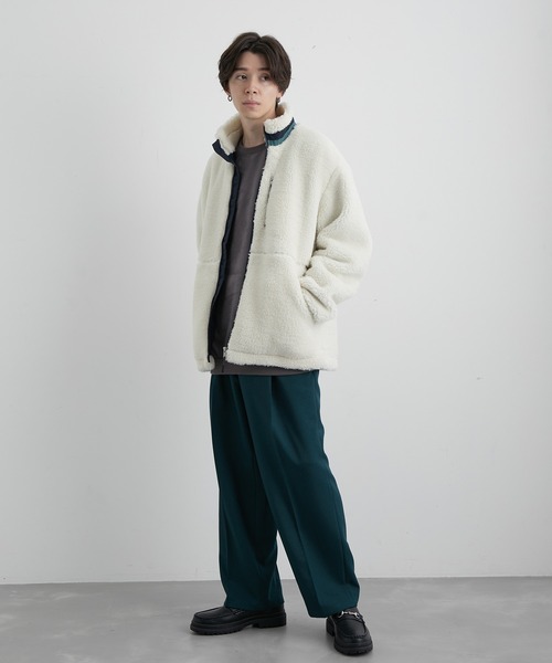 JUNRED（ジュンレッド）の「ボアフリーススタンドブルゾン（ブルゾン・メンズ・ブラック/ベージュ/オフホワイト・S/M/L）」の14枚目の写真