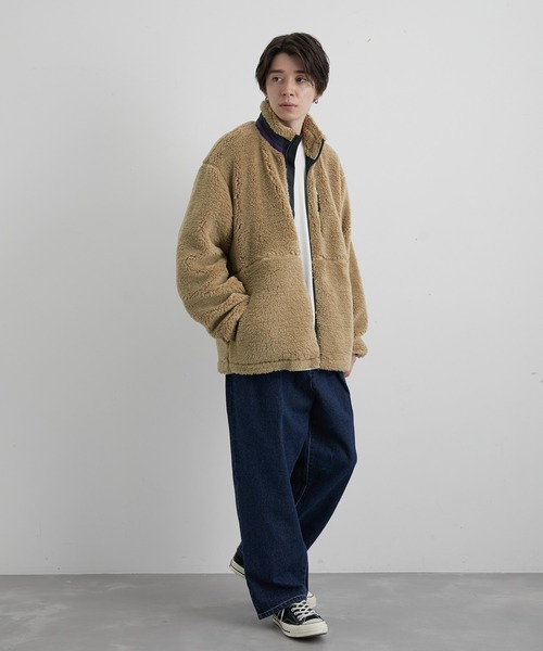 JUNRED（ジュンレッド）の「ボアフリーススタンドブルゾン（ブルゾン・メンズ・ブラック/ベージュ/オフホワイト・S/M/L）」の15枚目の写真