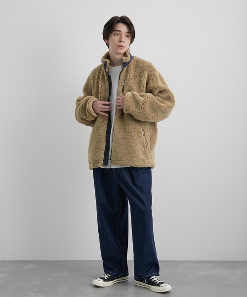 JUNRED（ジュンレッド）の「ボアフリーススタンドブルゾン（ブルゾン・メンズ・ブラック/ベージュ/オフホワイト・S/M/L）」の16枚目の写真