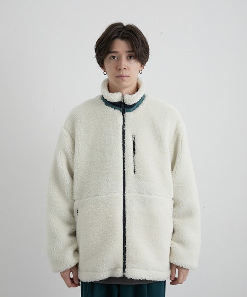 JUNRED（ジュンレッド）の「ボアフリーススタンドブルゾン（ブルゾン・メンズ・ブラック/ベージュ/オフホワイト・S/M/L）」の17枚目の写真