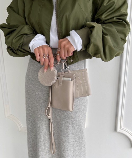 セール】3連 スマホ ウォレット マルチミニショルダーバッグ