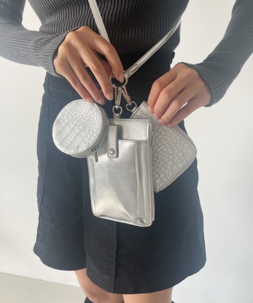 セール】3連 スマホ ウォレット マルチミニショルダーバッグ