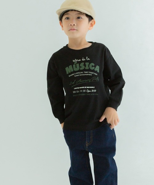 FORK&SPOON（フォークアンドスプーン）の「『親子リンク』FORK&SPOON　ロゴプリントロングスリーブTシャツ(KIDS)（Tシャツ/カットソー・キッズ・ブラック/オフホワイト・120/105/135）」の4枚目の写真