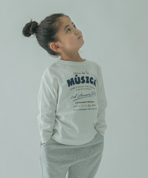 FORK&SPOON（フォークアンドスプーン）の「『親子リンク』FORK&SPOON　ロゴプリントロングスリーブTシャツ(KIDS)（Tシャツ/カットソー・キッズ・ブラック/オフホワイト・120/105/135）」の7枚目の写真