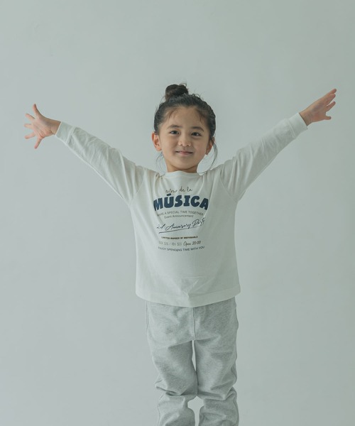 FORK&SPOON（フォークアンドスプーン）の「『親子リンク』FORK&SPOON　ロゴプリントロングスリーブTシャツ(KIDS)（Tシャツ/カットソー・キッズ・ブラック/オフホワイト・120/105/135）」の8枚目の写真