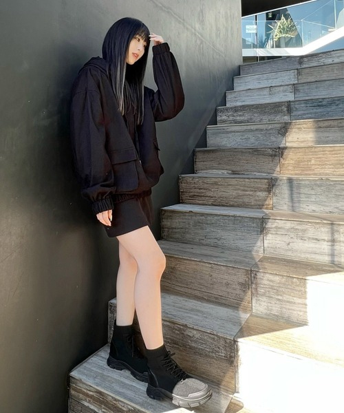 Figments（フィグメンツ）の「コーデュロイパーカー（パーカー・レディース・ブラック/ベージュ・FREE）」の12枚目の写真