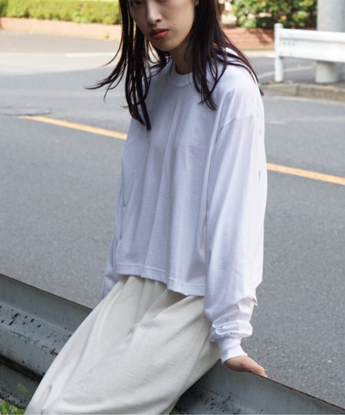 C.E.L.STORE(セルストア)の「GILDAN/ギルダン SHORT LENGTH LS TEE ショートレングスLS-Tシャツ(Tシャツ/カットソー・レディース・サンドベージュ/グリーン/オリーブ/ホワイト/ピンク系/ネイビー/チャコールグレー/ライトグレー/ブラック・LARGE)」の11枚目の写真