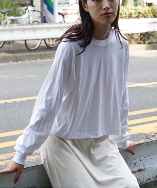 C.E.L.STORE(セルストア)の「GILDAN/ギルダン SHORT LENGTH LS TEE ショートレングスLS-Tシャツ(Tシャツ/カットソー・レディース・サンドベージュ/グリーン/オリーブ/ホワイト/ピンク系/ネイビー/チャコールグレー/ライトグレー/ブラック・LARGE)」の13枚目の写真
