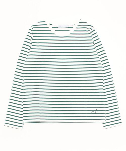 RIKKA FEMME（リッカファム）の「RIKKA FEMME/リッカファム ボーダーロンT RF22FW16（Tシャツ/カットソー・レディース・ホワイト×グレー/ネイビー/ベージュ/ホワイト×ブラック・S/M/M/L）」の4枚目の写真