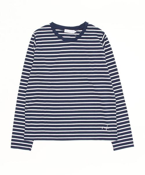 RIKKA FEMME（リッカファム）の「RIKKA FEMME/リッカファム ボーダーロンT RF22FW16（Tシャツ/カットソー・レディース・ホワイト×グレー/ネイビー/ベージュ/ホワイト×ブラック・S/M/M/L）」の2枚目の写真