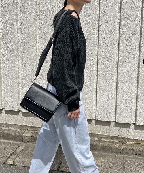 Jewelobe(ジュエローブ)の「カットアウト片畦ニットプルオーバー(ニット/セーター・レディース・杢グレー/ブラック/ブラウン・FREE)」の11枚目の写真
