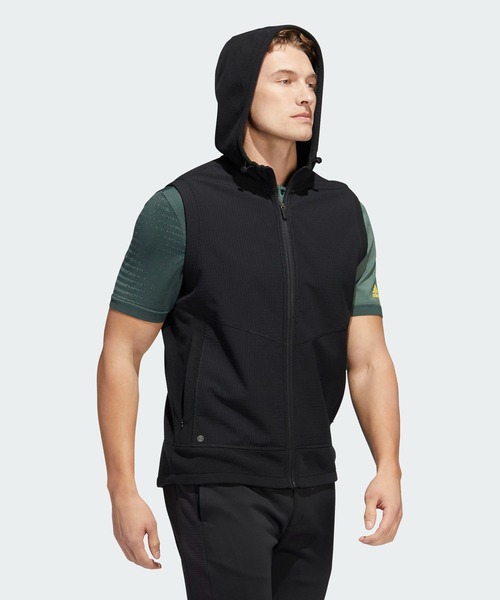 ベスト 撥水フリース フルジップフーディーベスト【adidas Golf