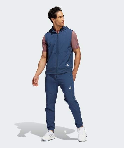 【アディダスゴルフ】撥水フリース フルジップフーディーベスト サイズL adidas（アディダス）の「撥水フリース フルジップフーディーベスト